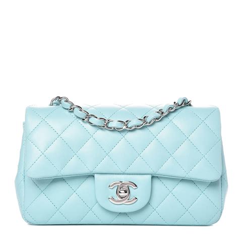 chanel light blue mini bag|chanel shoulder bag blue.